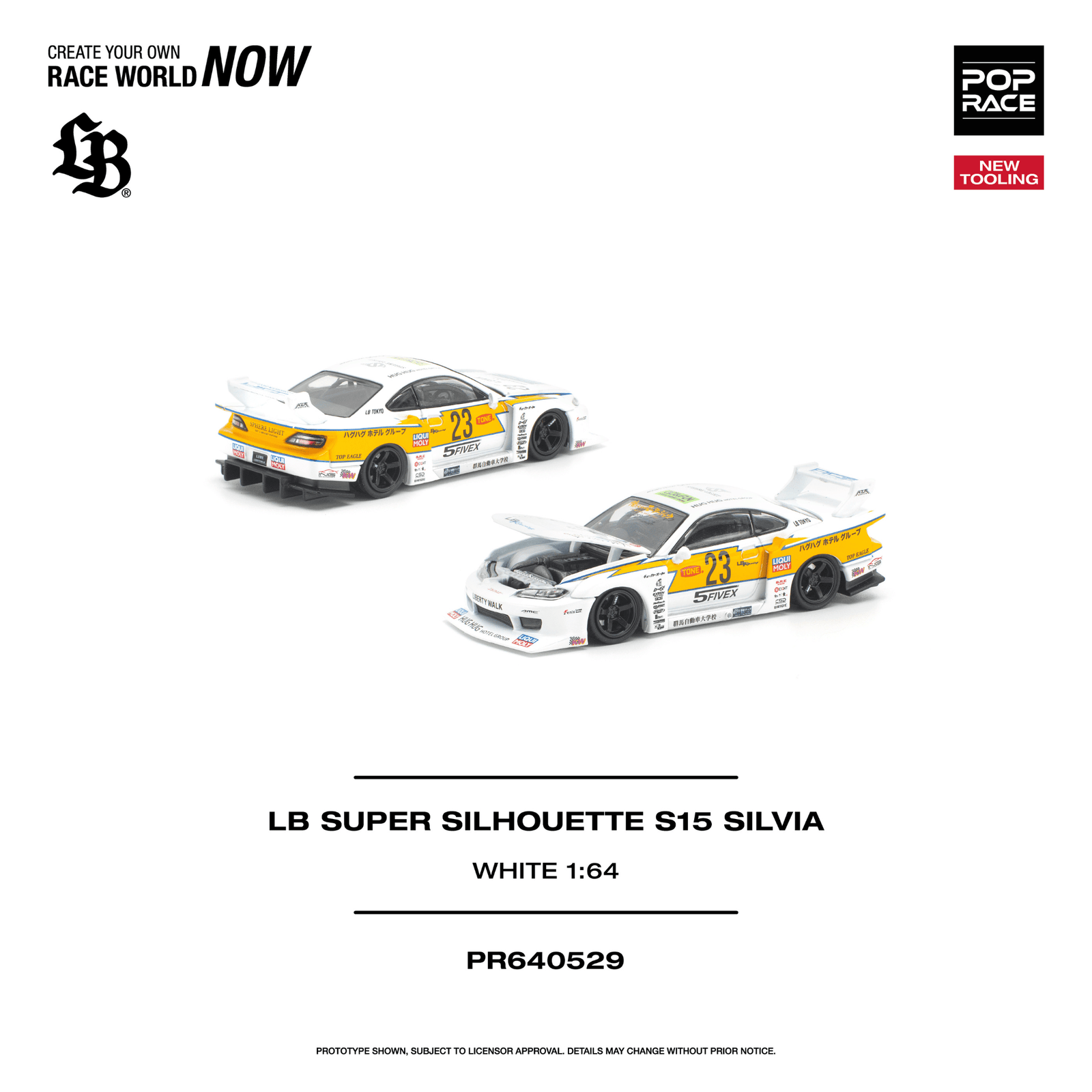 (Pre-order) POPRACE 1/64 - LB SUPER SILHOUETTE S15 SILVIA Diecast Model Car