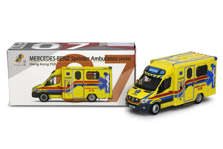 Tiny City Die-cast Model Car - MERCEDES-BENZ Sprinter FL HKFSD Ambulance (A294)