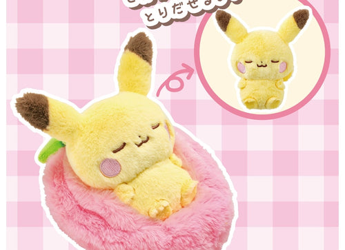 Load image into Gallery viewer, Takara Tomy PokePiece Sleeping Fruit Plush Toy Pikachu 15cm
