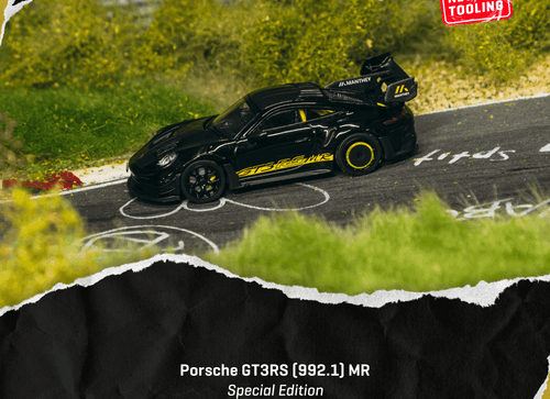 Load image into Gallery viewer, (Pre-order) Tarmac Works 1/64 Porsche GT3RS 992.1 MR Black Yellow Tarmac Special
