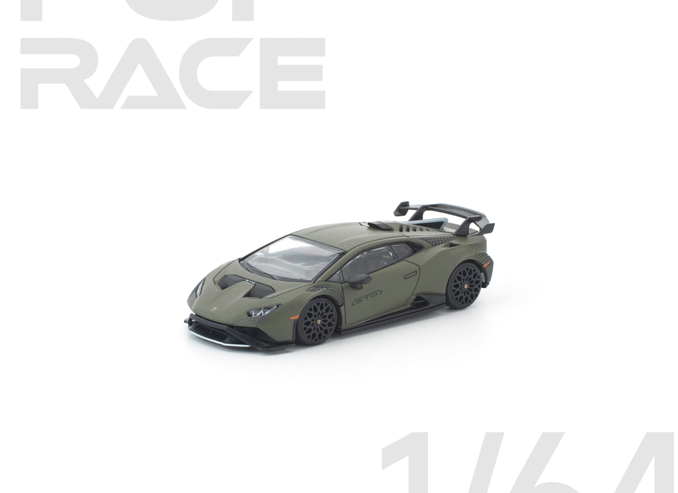 (Pre-order) POP RACE 1/64 lamborghini huracan sto verde turbine matt #pr640347
