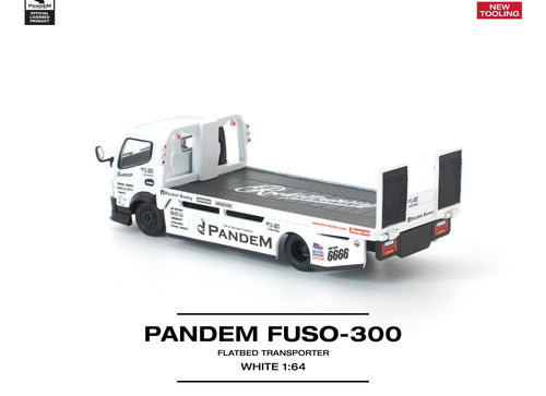 Load image into Gallery viewer, (Pre-order) POP race pandem fuso 300 flatbed transporter white new tooling
