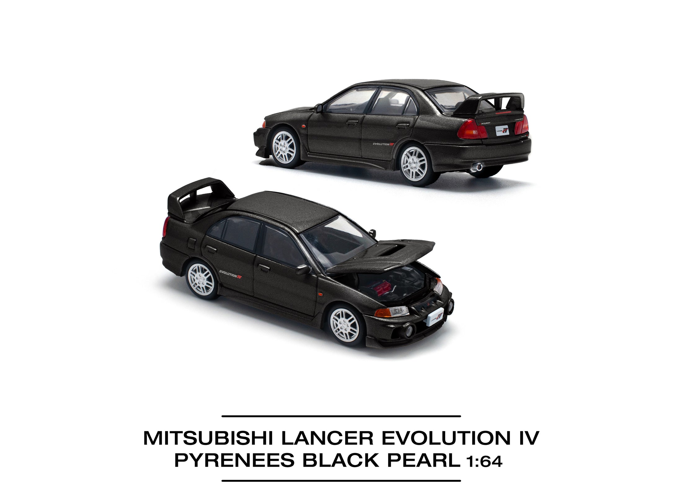 POP RACE 1/64 Mitsubishi lancer evolution iv pyrenees black pearl