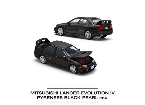 Load image into Gallery viewer, POP RACE 1/64 Mitsubishi lancer evolution iv pyrenees black pearl
