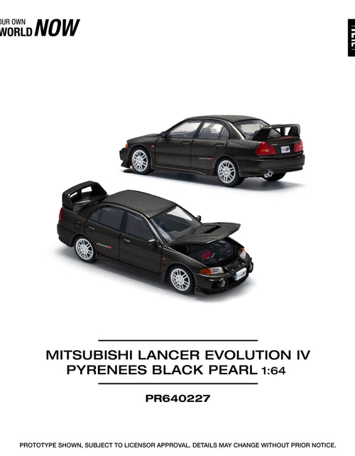 Load image into Gallery viewer, POPRACE 1/64 MITSUBISHI LANCER EVOLUTION IV PYRENEES BLACK PEARL
