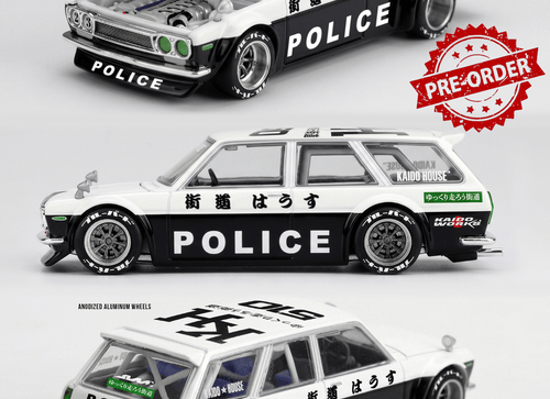 Load image into Gallery viewer, (Pre-order) Mini GT x Kaido House #321 Datsun KAIDO 510 Wagon Police Model Car
