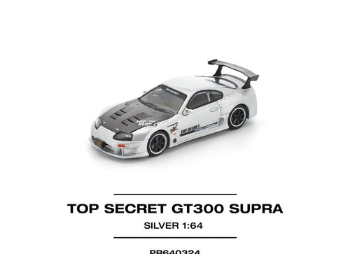Load image into Gallery viewer, POPRACE 1/64 TOP SECRET GT300 SUPRA SILVER Diecast Model Car
