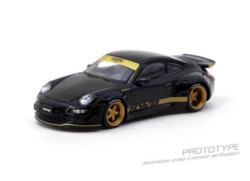 Load image into Gallery viewer, Tarmac Works RWB 997 Black 1/64 Diecast Model Car
