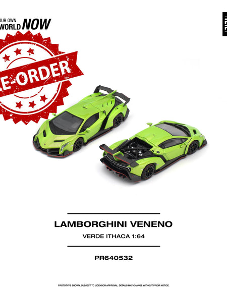 (Pre-order) POP RACE LAMBORGHINI VENENO VERDE ITHACA Diecast Model Car #PR640532