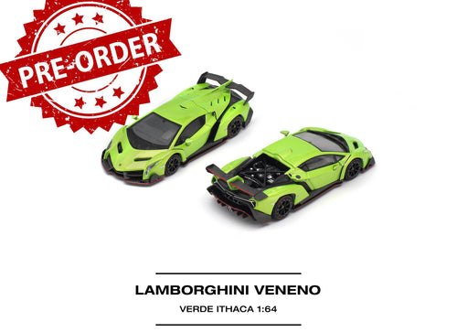 Load image into Gallery viewer, (Pre-order) POP RACE LAMBORGHINI VENENO VERDE ITHACA Diecast Model Car #PR640532
