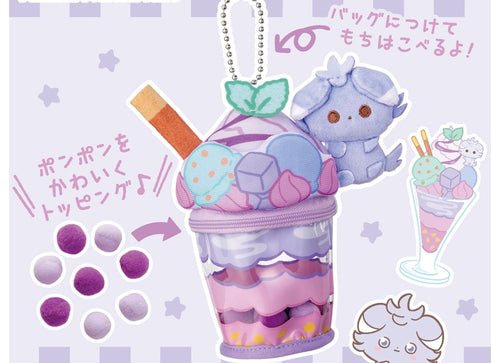 Load image into Gallery viewer, Takara Tomy Pokemon PokePiece Meowspur Blueberry Parfait Plush Charm
