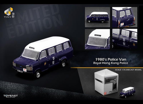 Load image into Gallery viewer, Tiny City Exhibition Exclusive Diecast Car: 1980's Police Van Royal HK Police
