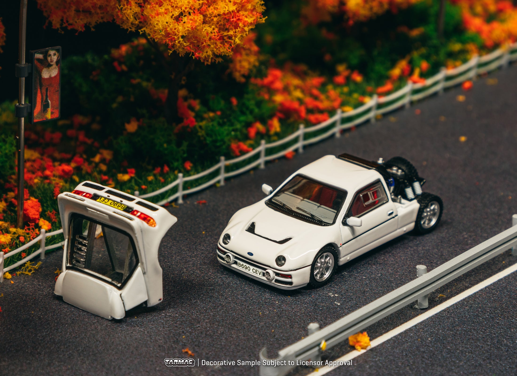 Tarmac Works 1/64 Ford RS200 White Diecast Model Car