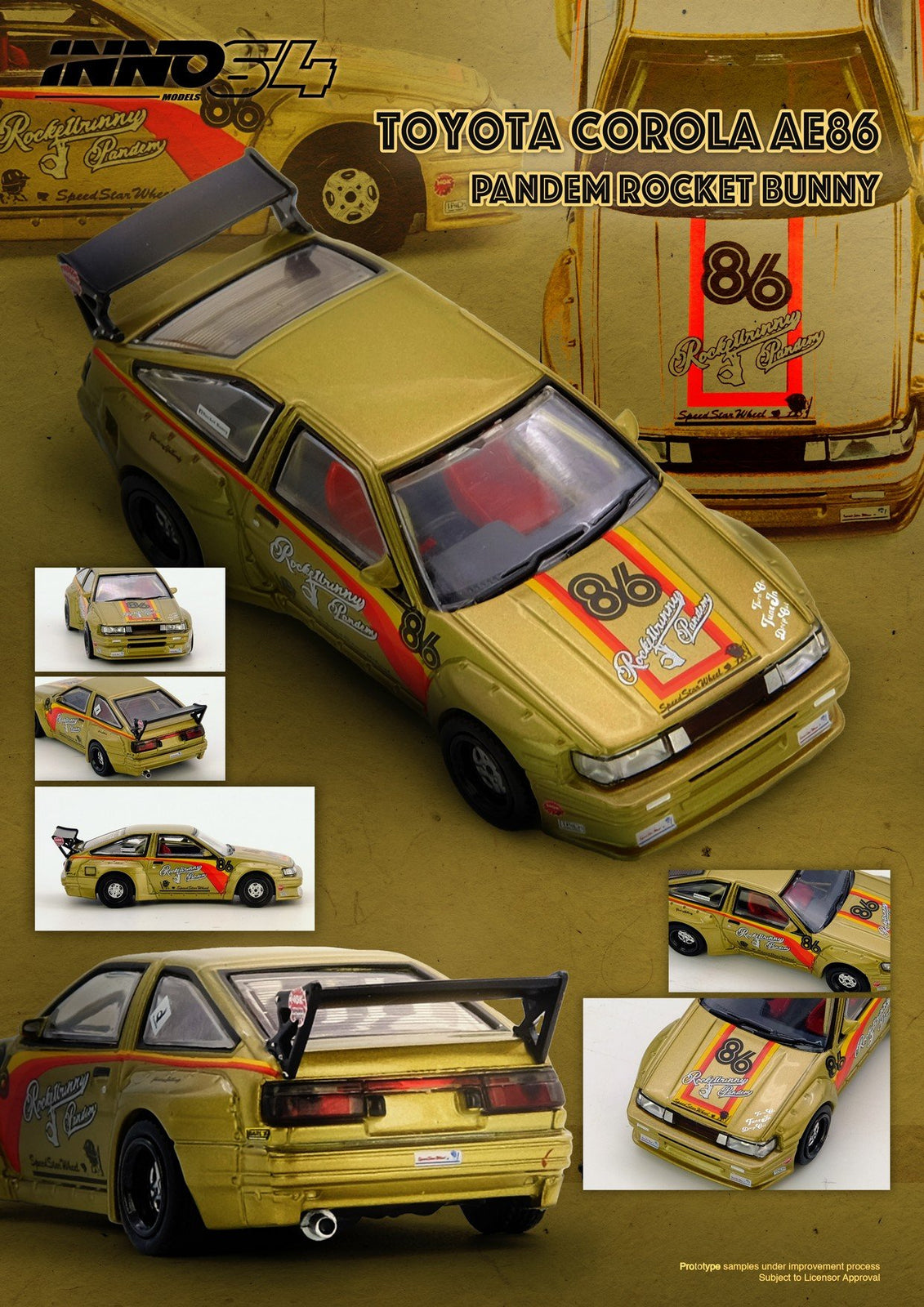 (Pre-order) INNO64 1/64 PANDEM ROCKET BUNNY AE86 Levin Diecast Model Car
