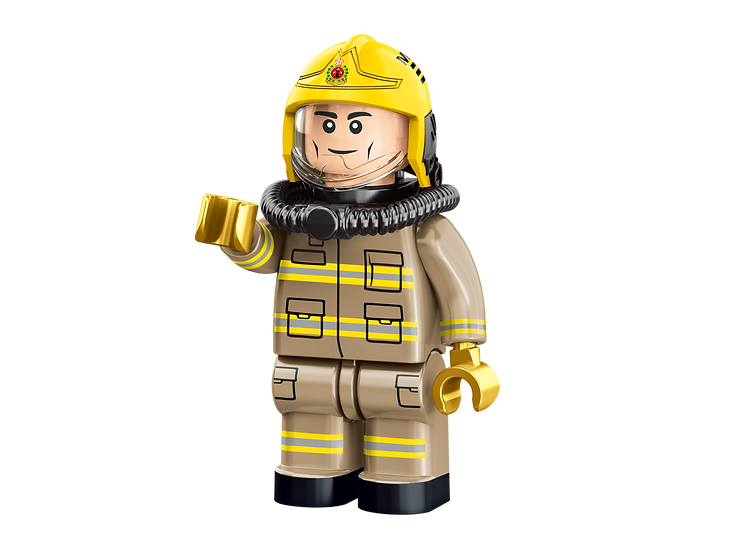 Royal Toys City Story RT66 HK Firefighter Helmet Fire Department Block 653pc
