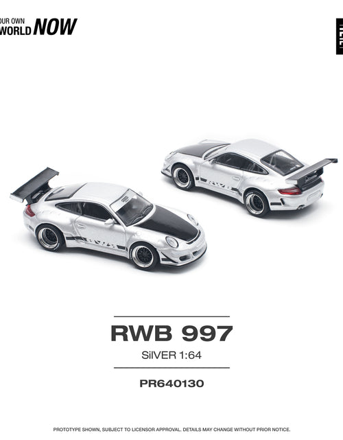 Load image into Gallery viewer, POPRACE 1/64 RWB 997 Silver Diecast Model Car
