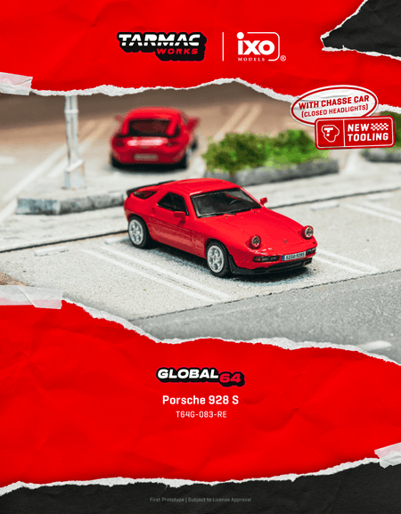 Tarmac Works Porsche 928 S Red 1/64 Diecast Model Car