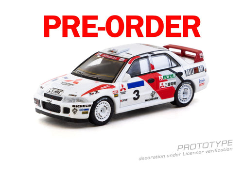 Load image into Gallery viewer, (Pre-order) Tarmac Works Mitsubishi Lancer Evolution II Hong Kong Beijing Rally
