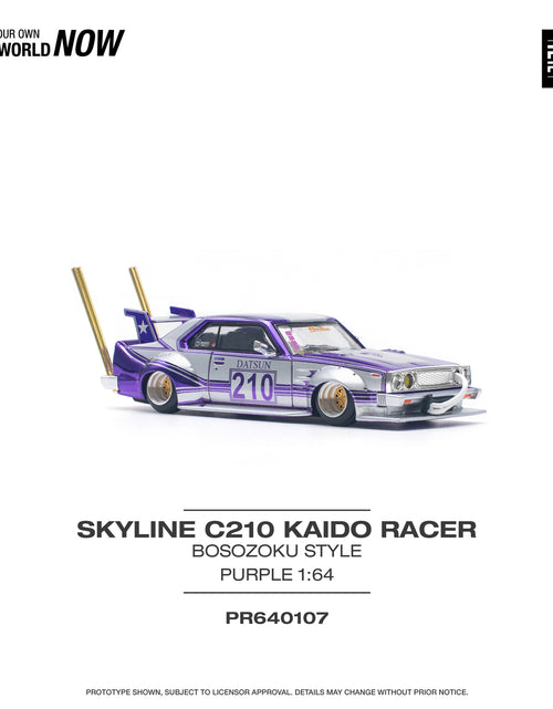 Load image into Gallery viewer, POPRACE 1/64 Skyline C210 Kaido Racer (Bosozoku Style) Purple
