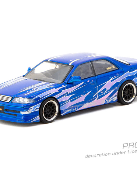 Tarmac Works 1/64 VERTEX Toyota Mark II JZX100 Blue Metallic Model