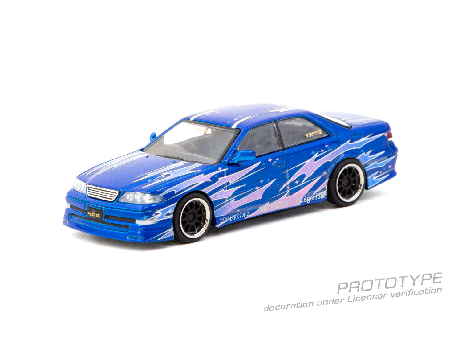 Tarmac Works 1/64 VERTEX Toyota Mark II JZX100 Blue Metallic Model