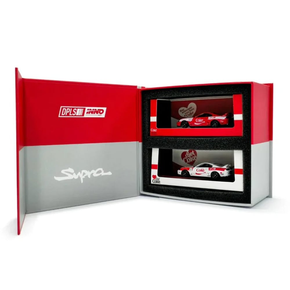Inno64 x DPLS 1/64 Toyota Supra A80 Coca Cola Limited Box Set