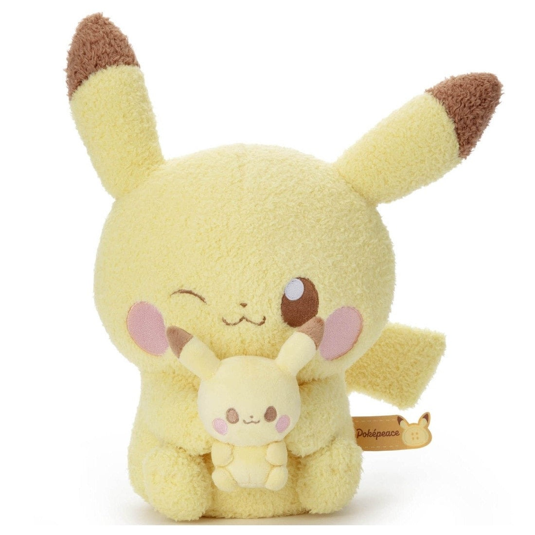 Takara Tomy Pokemon Soft Plush Toy Pokepeace Basic Pikachu with mini Plush Ver