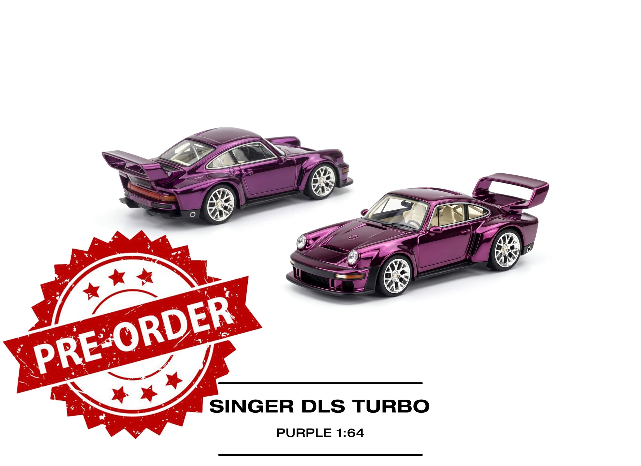 (Pre-order) POP RACE SINGER DLS TURBO PURPLE Diecast Model Car #PR640631