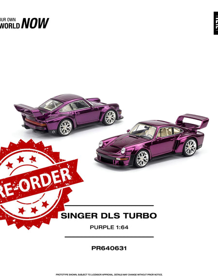 (Pre-order) POP RACE SINGER DLS TURBO PURPLE Diecast Model Car #PR640631