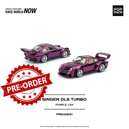 (Pre-order) POP RACE SINGER DLS TURBO PURPLE Diecast Model Car #PR640631