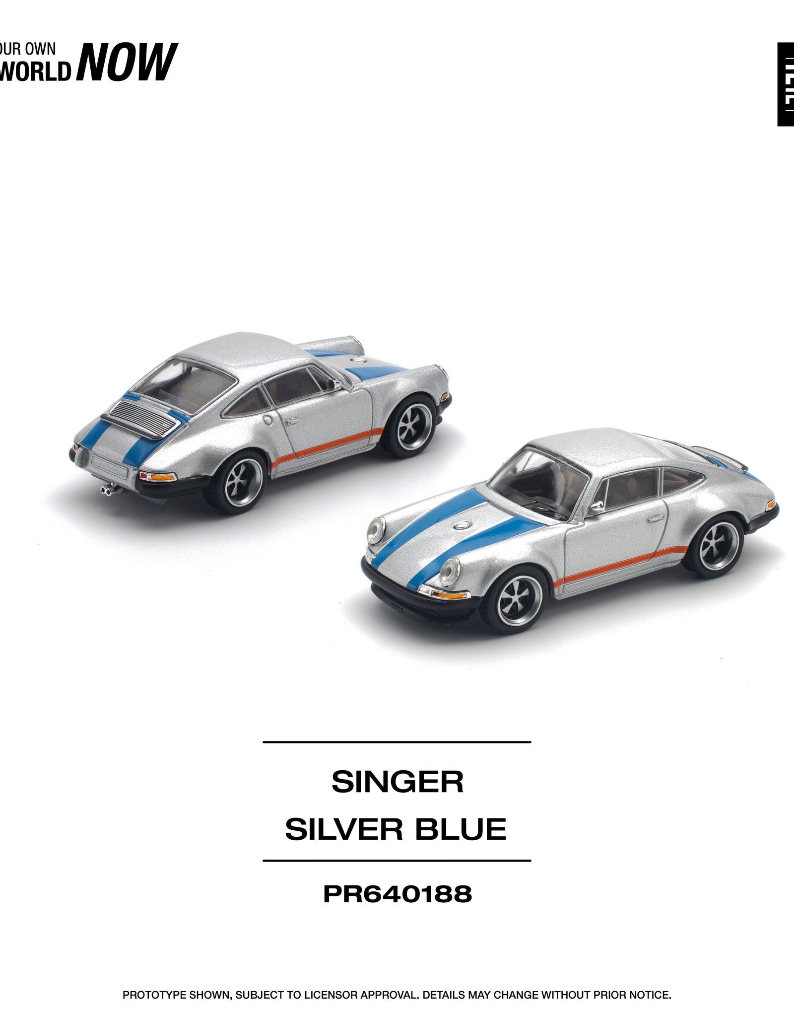 POPRACE 1/64 SINGER SILVER/BLUE Diecast Model Car