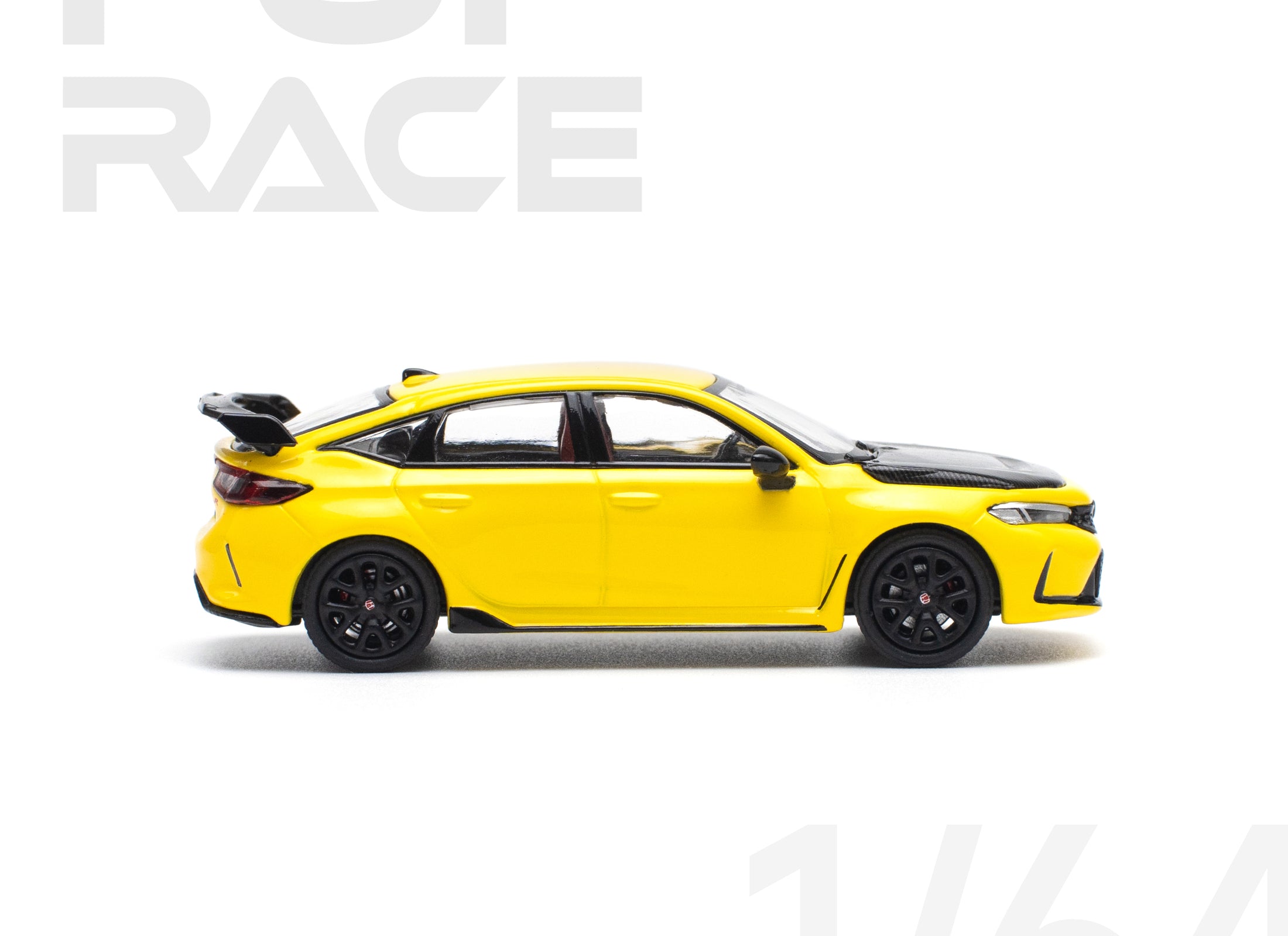POPRACE 1/64 HONDA CIVIC FL5 TYPE-R SUNLIGHT YELLOW Model Car
