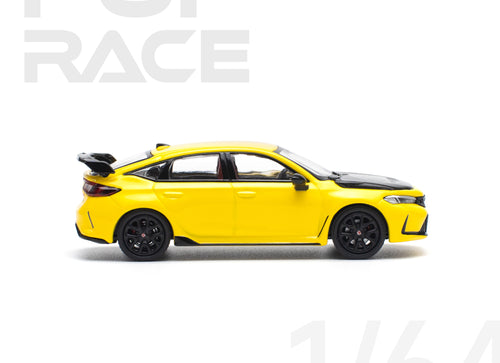 Load image into Gallery viewer, POPRACE 1/64 HONDA CIVIC FL5 TYPE-R SUNLIGHT YELLOW Model Car
