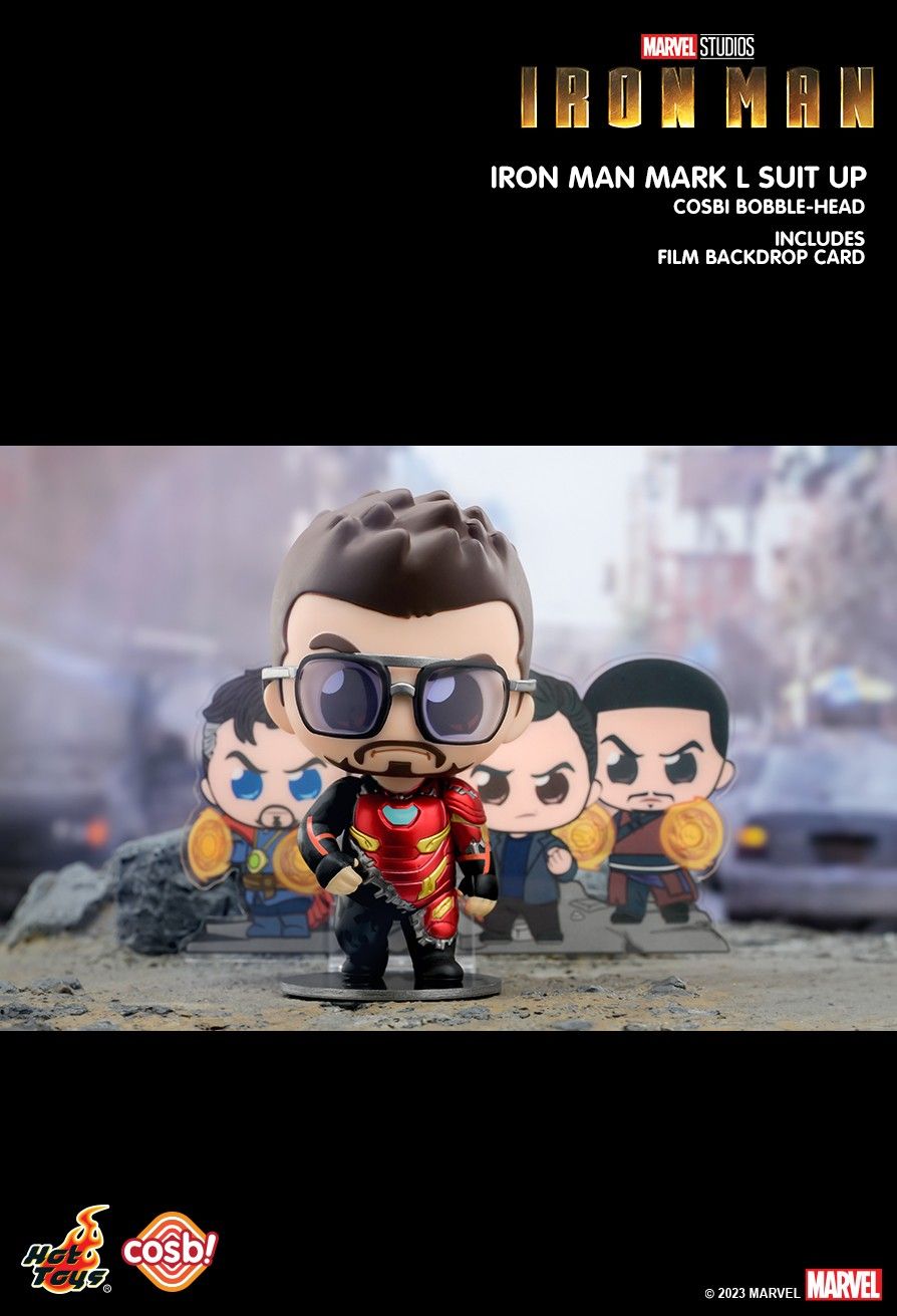 Hot Toys Marvel Iron Man Suit Up Cosbi Bobble-Head with Film Card (SET of 8)