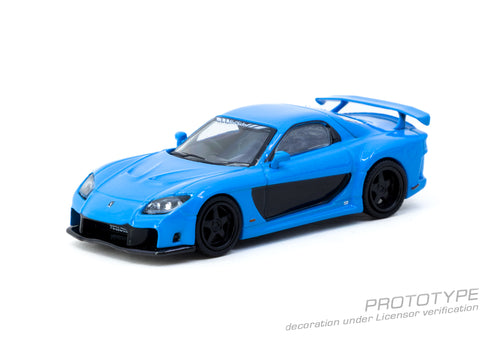 Load image into Gallery viewer, (Pre-order) Tarmac Works 1/64 Mazda RX-7 VeilSide Fortune7 Blue Model Car
