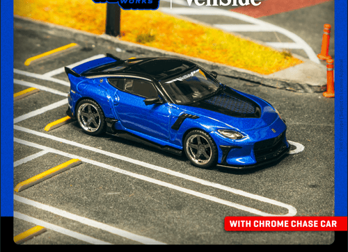Load image into Gallery viewer, Tarmac Works 1/64 Nissan VeilSide FFZ400 Fairlady Z Blue Diecast car
