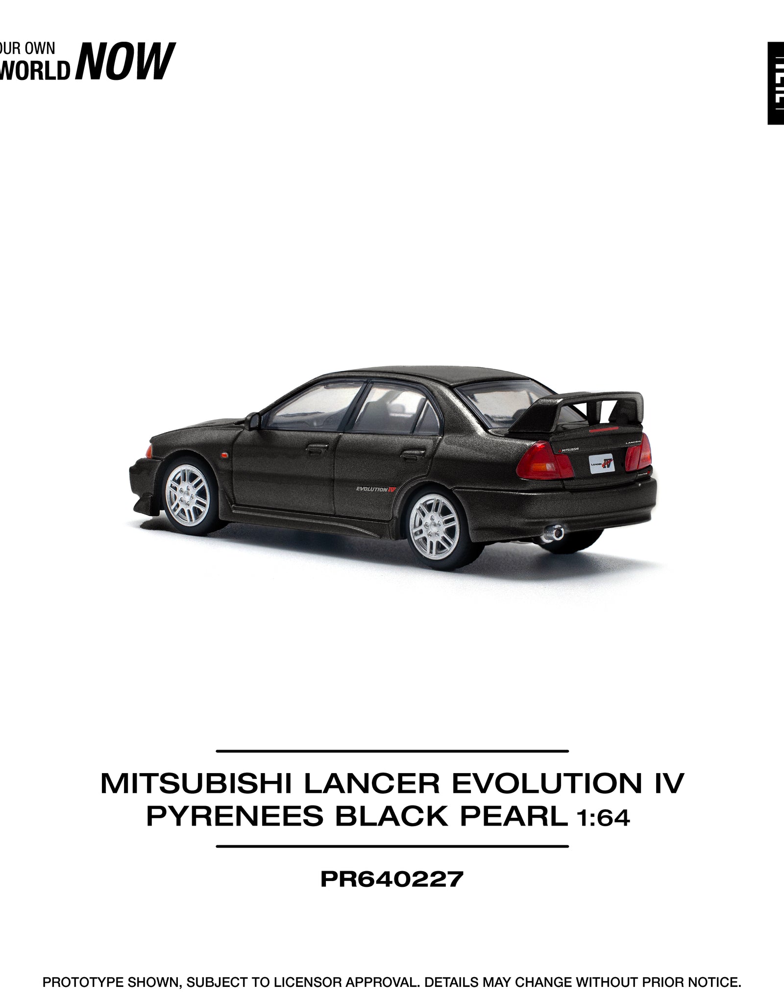 POPRACE 1/64 MITSUBISHI LANCER EVOLUTION IV PYRENEES BLACK PEARL