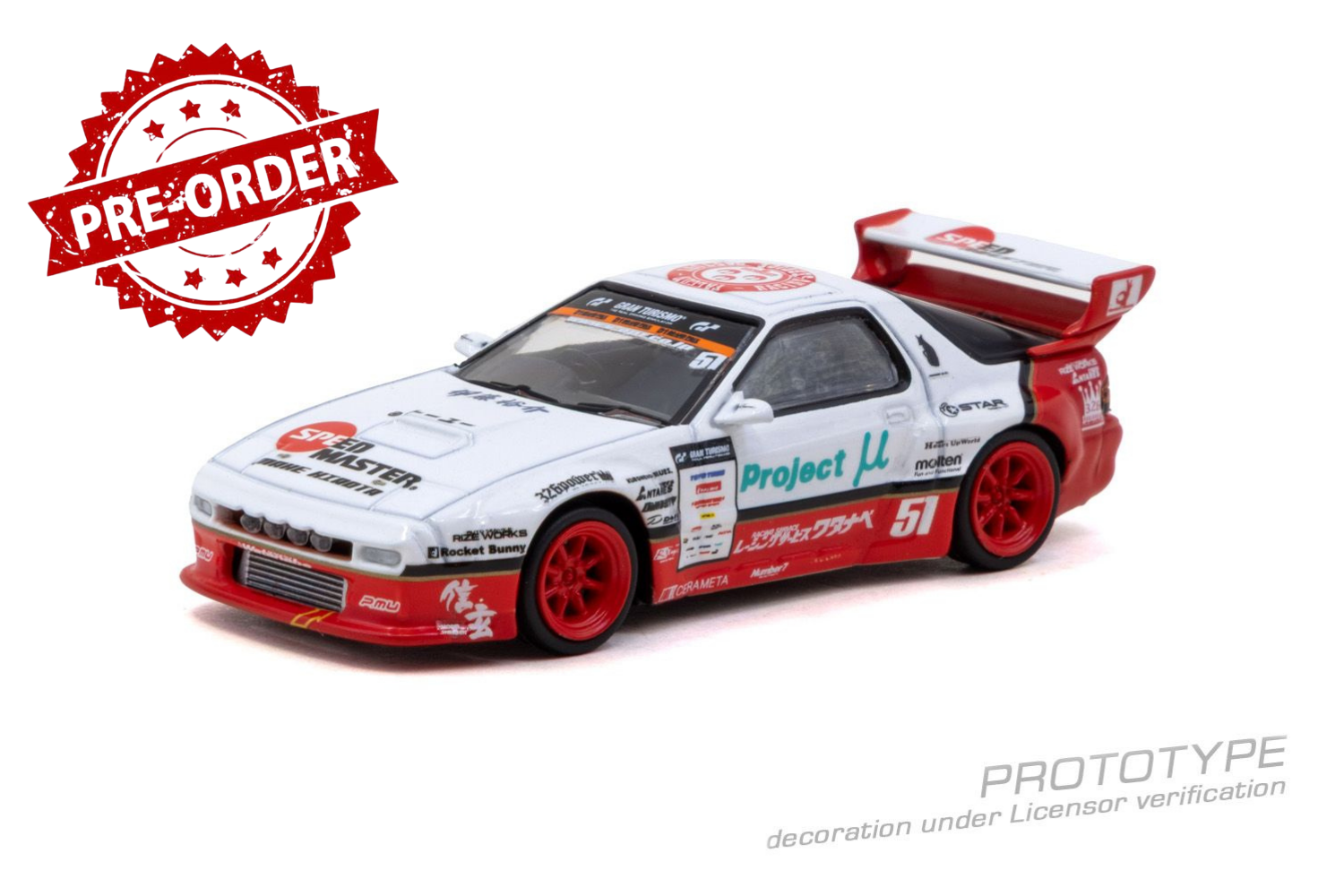 (Pre-order) Tarmac Works 1/64 Pandem Mazda RX-7 FC3S Watanabe Diecast Model Car