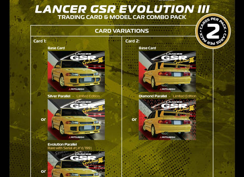 Load image into Gallery viewer, Tarmac Works 1/64 Mitsubishi Lancer GSR Evolution III Yellow Model
