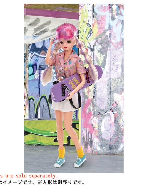 Load image into Gallery viewer, Takara Tomy Licca Chan Doll Accessory- Skateboard Street Dress Set
