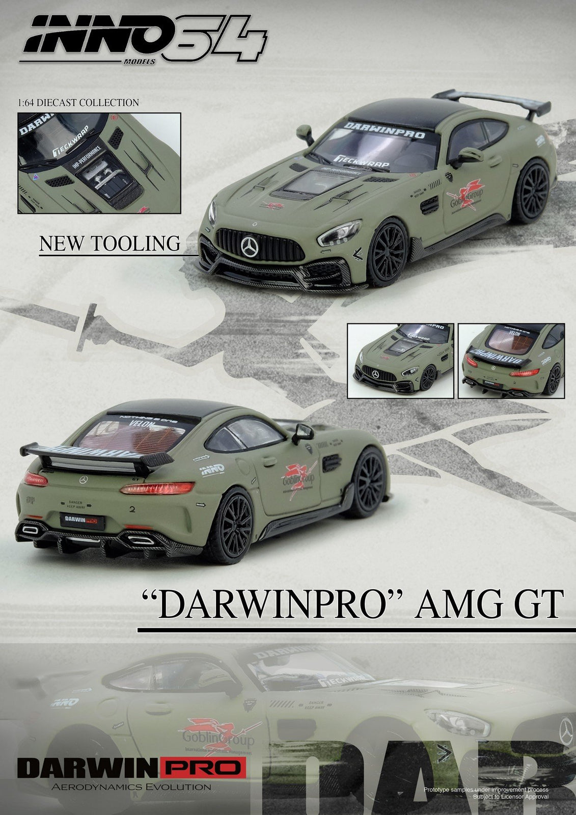 INNO64 1/64 DARWIN PRO AMG GT Diecast Model Car