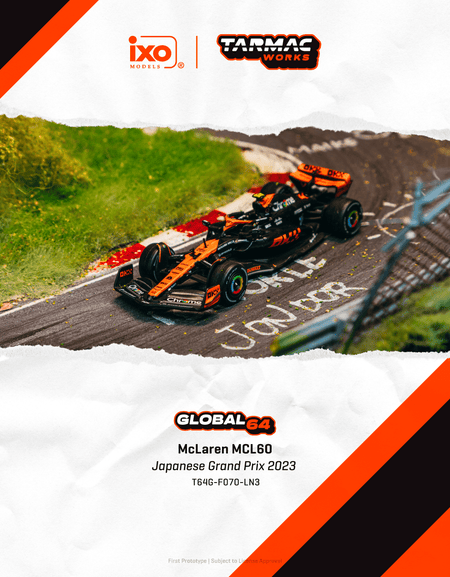 Tarmac Works 1/64 McLaren MCL60 Japanese Grand Prix 2023 Lando Norris