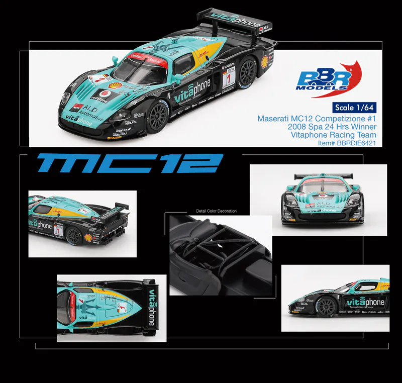 BBR Maserati MC12 Competizione #1 Vitaphone Racing Team 2008 Spa24Hrs