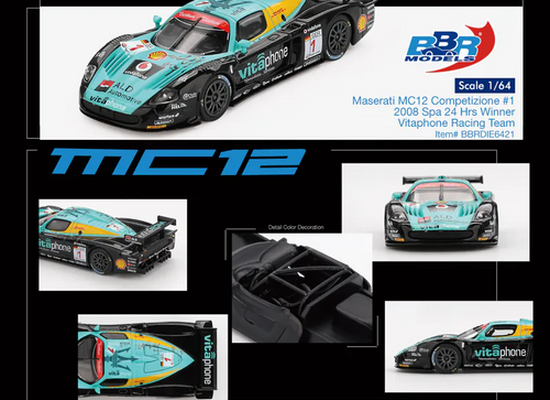 Load image into Gallery viewer, BBR Maserati MC12 Competizione #1 Vitaphone Racing Team 2008 Spa24Hrs

