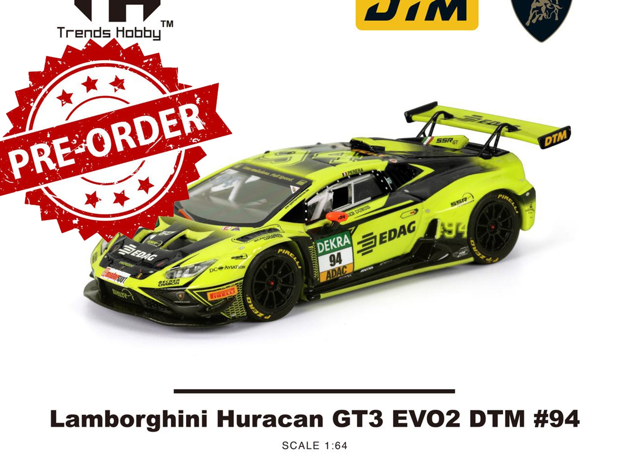 (Pre-order) Trends Hobby Diecast 1/64 Lamborghini Huracan GT3 EVO2 DTM #94