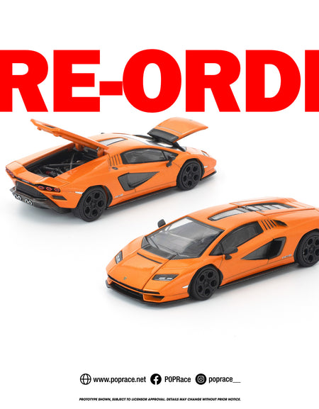 (Pre-order) POPRACE 1/64 LAMBORGHINI COUNTACH LP1 800-4 ARANCIA ATLAS Model Car