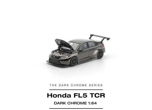 Load image into Gallery viewer, (Pre-order) POP RACE 1/64 HONDA CIVIC FL5 TCR DARK CHROME Diecast Model Car
