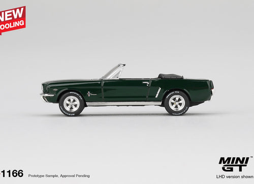 Load image into Gallery viewer, MINI GT #1166 Ford Mustang Convertible 1964 Highland Green Model Car
