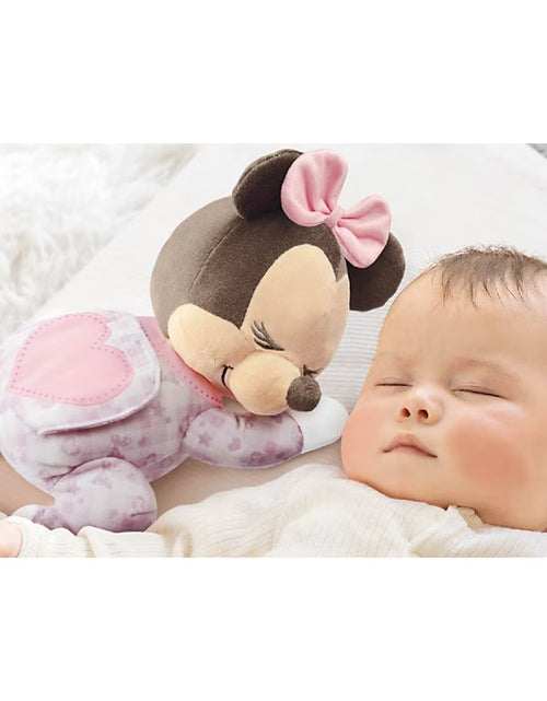 Load image into Gallery viewer, Takara Tomy Disney Baby Gussuri Sleeping w/ Melody Music Minnie Mouse Plush

