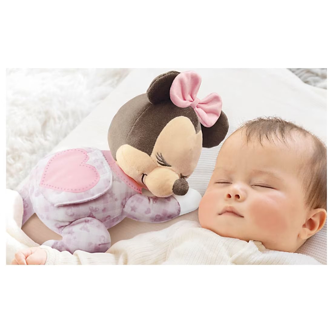 Takara Tomy Disney Baby Gussuri Sleeping w/ Melody Music Minnie Mouse Plush